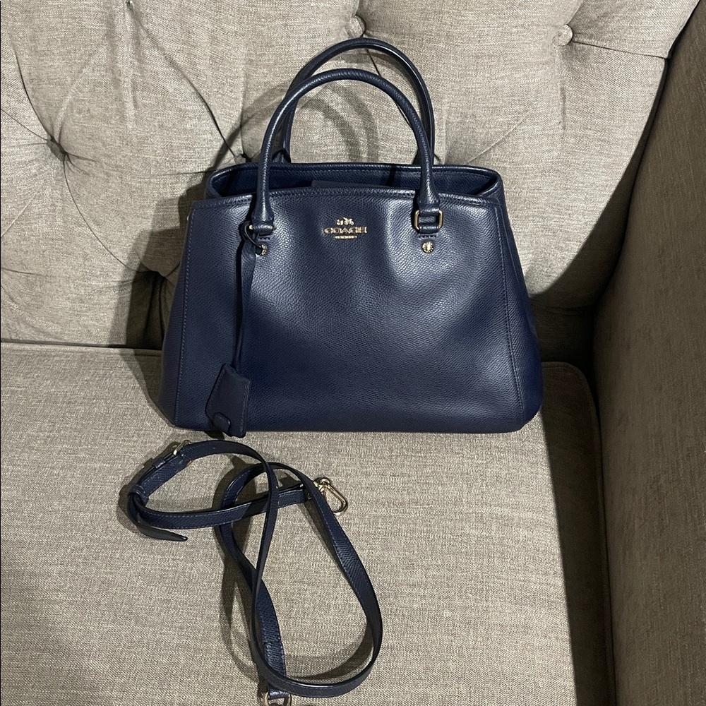 Coach midnight blue Leather Satchel